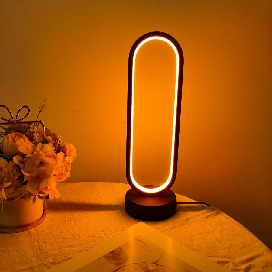 LED Ring Lamp with Three-Color Dimming for Bedroom and Living Room Night Light