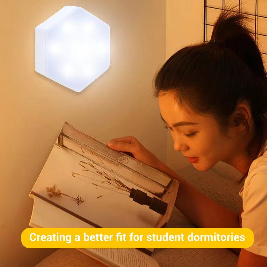 6-Piece Touch Control Hexagonal LED Wall Light Set - Honeycomb Touch Sensitive Night Lights