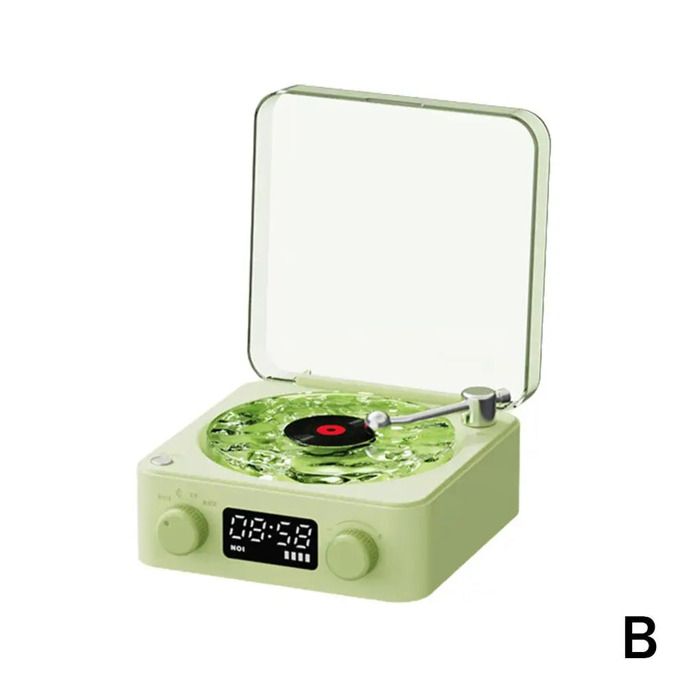 Waves Bluetooth Vinyl Player Speaker with White Noise Functionality and RGB Lighting - Retro Turntable Design for Enhanced Sleep Aid