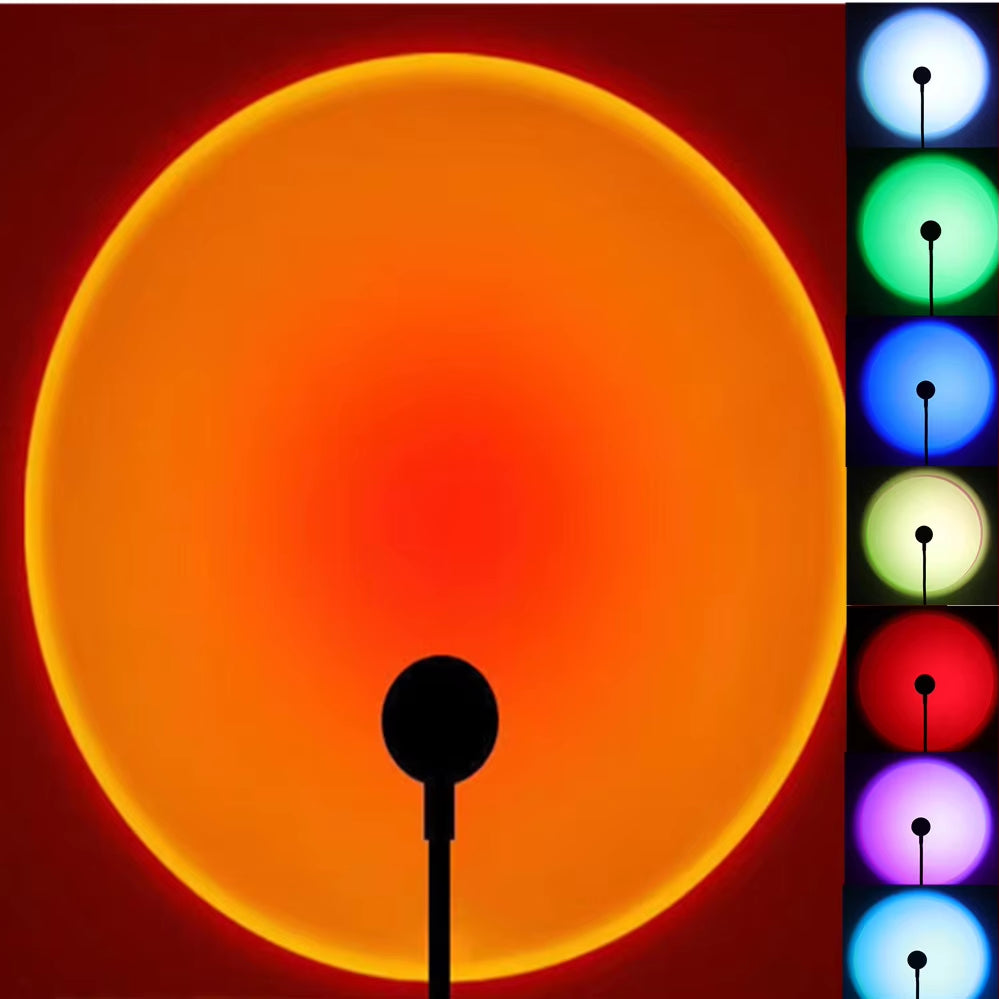 LED Sunset Lamp Projector - USB Rainbow Neon Night Light for Bedroom Decor and Photography Atmosphere Lighting Gift