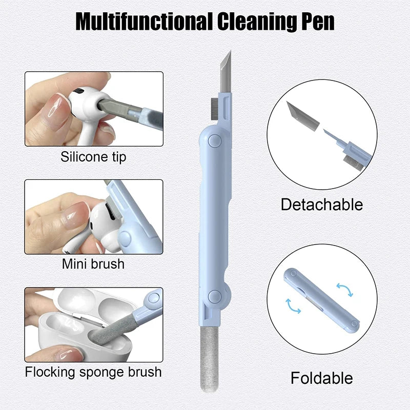 7-in-1 Comprehensive Cleaning Kit for Keyboards, AirPods, Headsets, Laptops, and Bluetooth Earphones