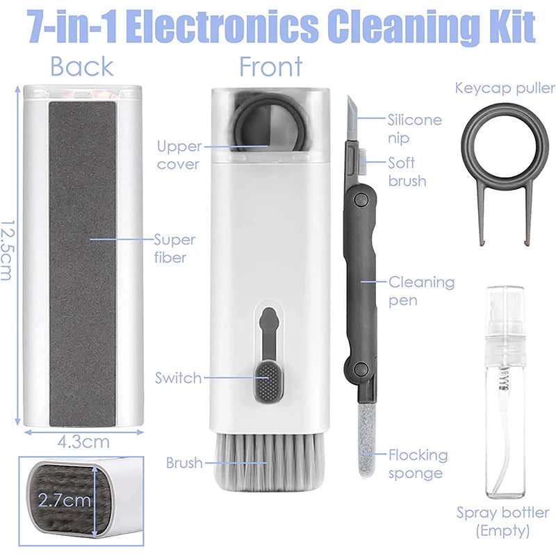 7-in-1 Comprehensive Cleaning Kit for Keyboards, AirPods, Headsets, Laptops, and Bluetooth Earphones
