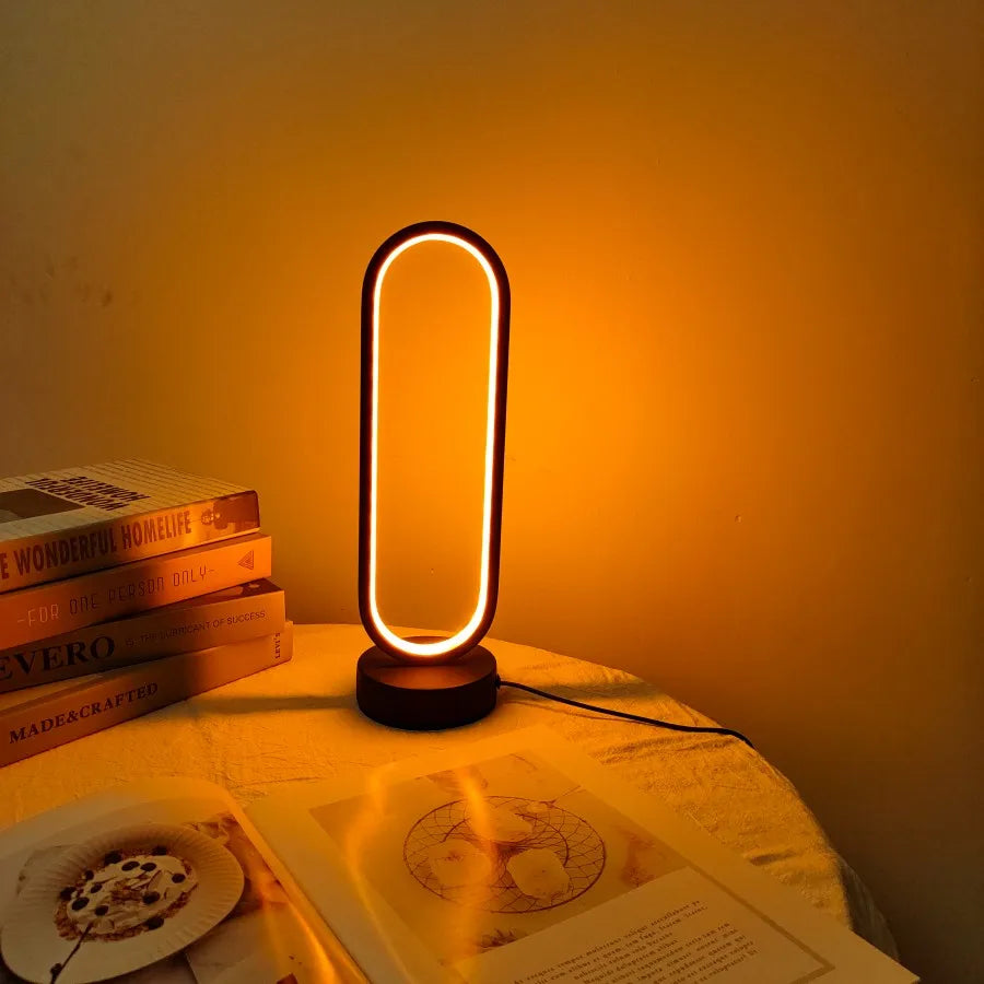 LED Ring Lamp with Three-Color Dimming for Bedroom and Living Room Night Light