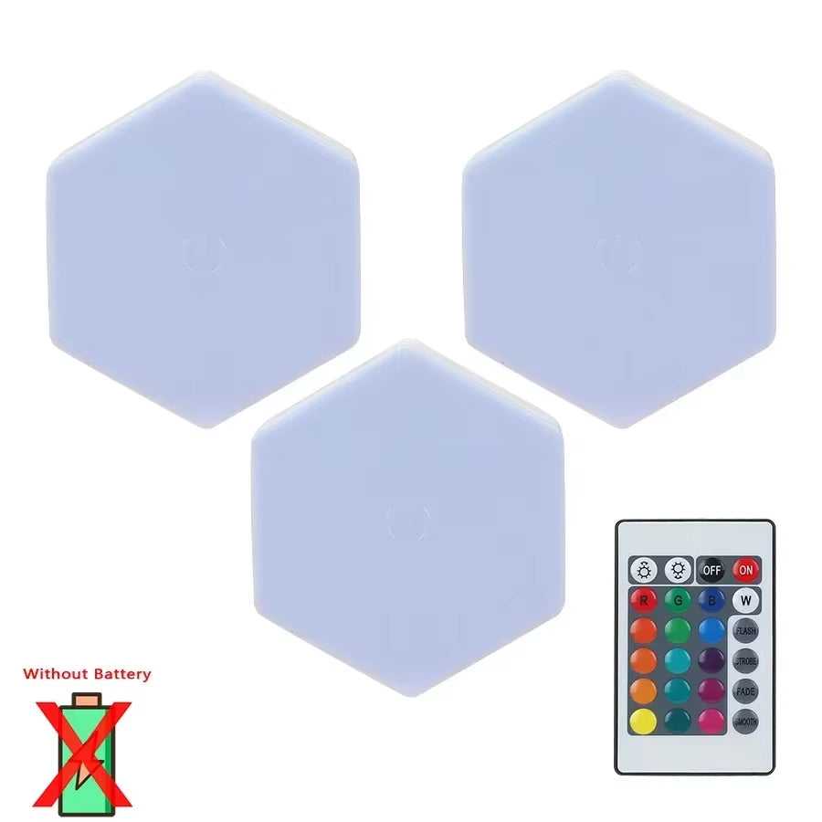 6-Piece Touch Control Hexagonal LED Wall Light Set - Honeycomb Touch Sensitive Night Lights