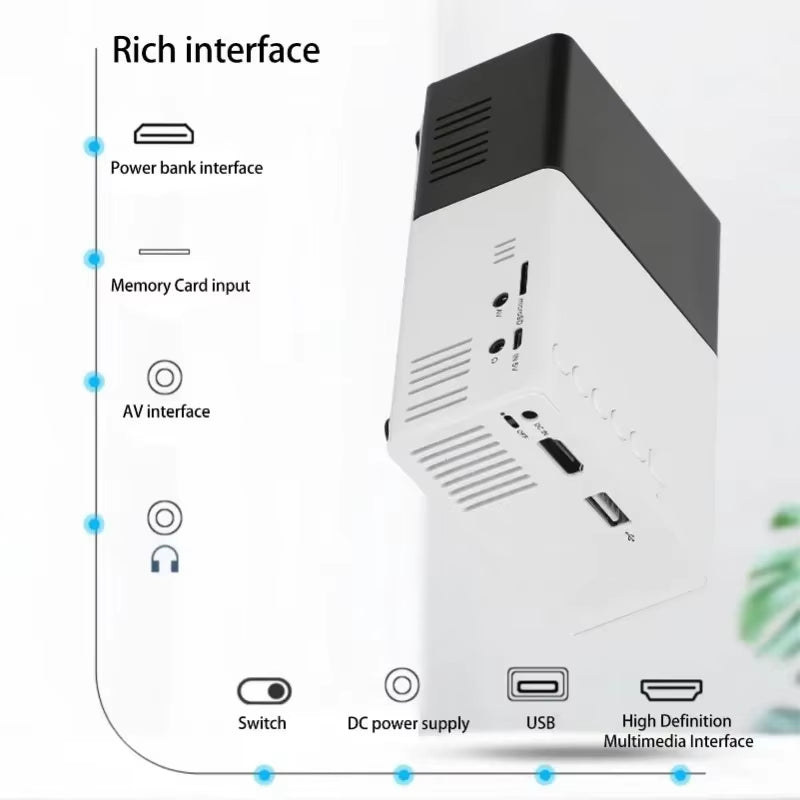 YG300 Portable HD Projector for Smart Home Theater and Outdoor Use, Compatible with Mobile Phone Projection
