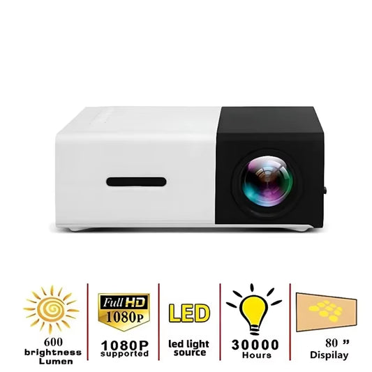 YG300 Portable HD Projector for Smart Home Theater and Outdoor Use, Compatible with Mobile Phone Projection
