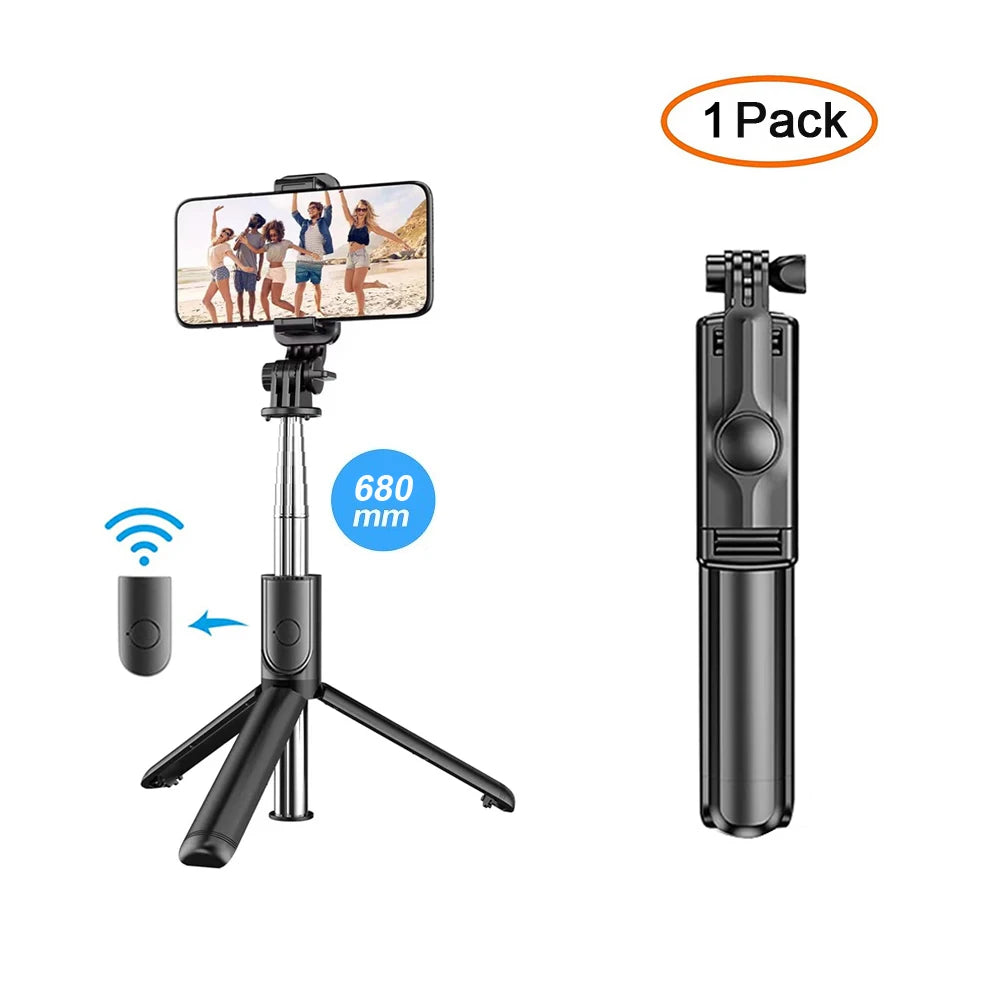 Extendable Wireless Bluetooth Selfie Stick Tripod with Remote for iOS and Android Smartphones