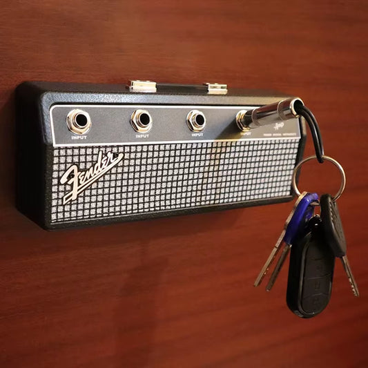 Fender Guitar Wall Mount Key Ring Holder - Vintage Music Key Storage Frame for Home Decoration and Gifts 2.0